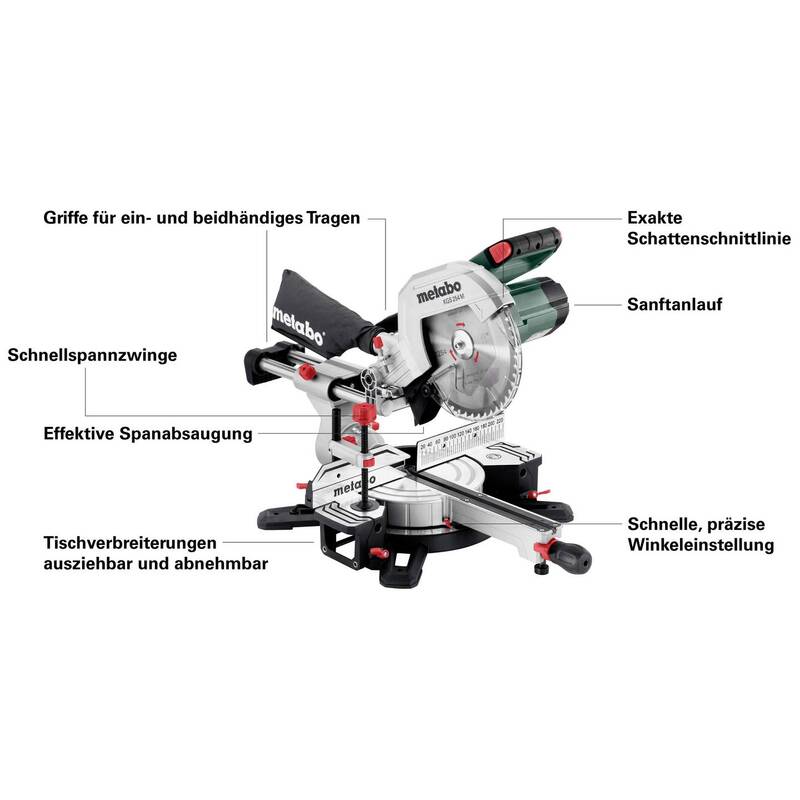 Metabo Kappsäge 254mm 1450W Präzisionssäge Handkreissäge Zugfunktion robust - 4061792218192