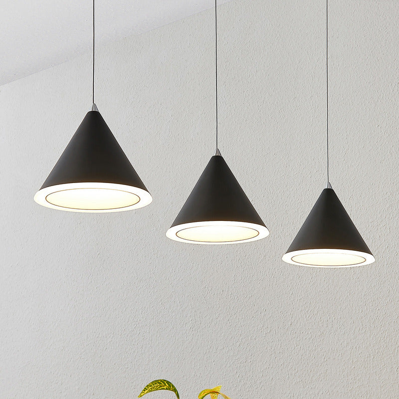 Lucande Livan LED-Hängeleuchte Lampe Leuchte Hängelampe A++ 8W schwarz 3-fl. LED - 4251096573145