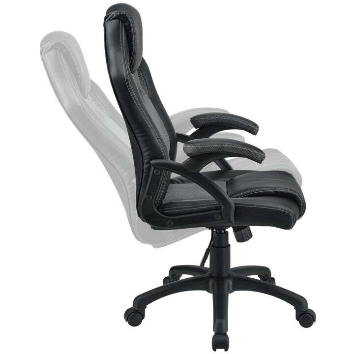 Racing Schreibtischstuhl Montreal ergonomisch verstellbare Rückenlehne grau - 4260304769553