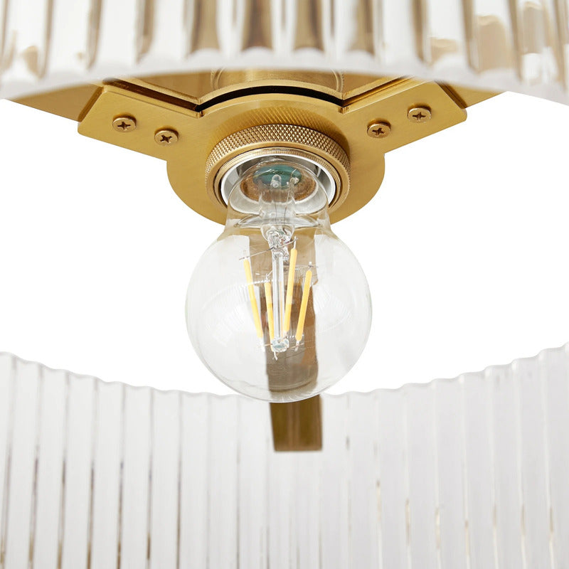 Lucande Deckenleuchte Lampe Meritt Glas messing transparent E27 LED Ø 40 cm - 4255830906060