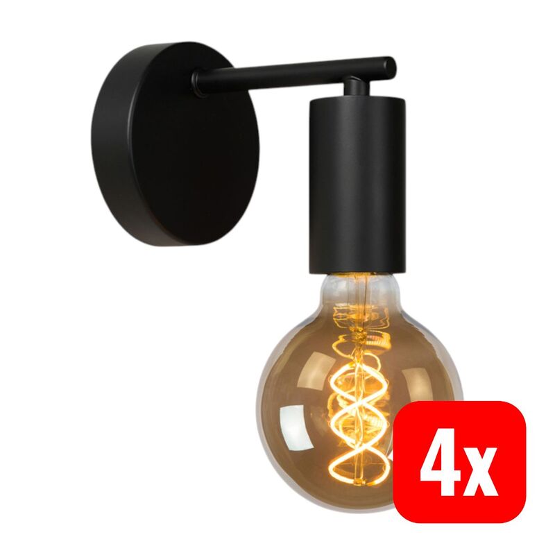 Lucide Wandleuchte Leanne LED Wandlampe dimmbar schwarz Metall 10 x 12 cm E27 - 5411212211088
