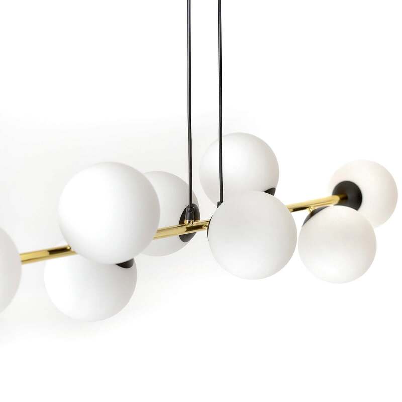 Hängeleuchte Gravity opalweiß gold schwarz Glas E14 Deckenlampe Lampe Leuchte - 5901738926042