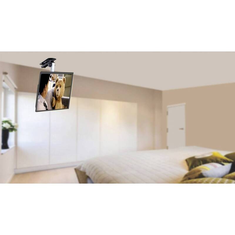 SPEAKA TV-Deckenhalterung 43-94cm neigbar schwenkbar max. 20kg schwarz/silber - 4016138841794