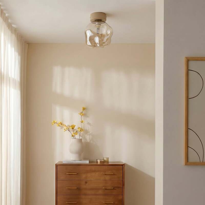 TK-Lighting Deckenleuchte Lava LED Lampe dimmbar sand grau Ø15cm 17cm hoch - 5906135111046