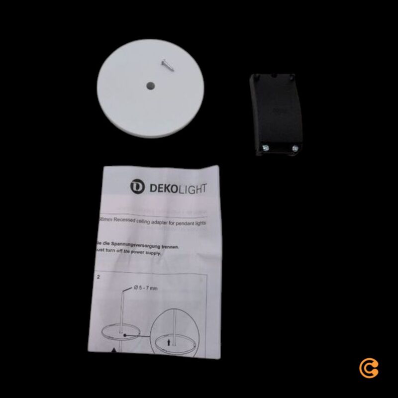Deko Light Einbauadapter Stahl IP20 Pendelleuchte Verkehrsweiß Ø90mm 32mm hoch - 4042943184900