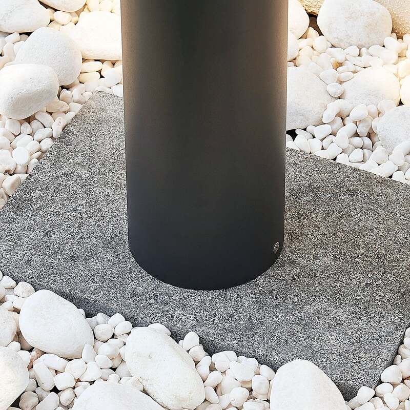 Lindby Wegeleuchte Gartenleuchte LED Außenlampe Jordis dunkelgrau Aluminium Glas - 4251096554458