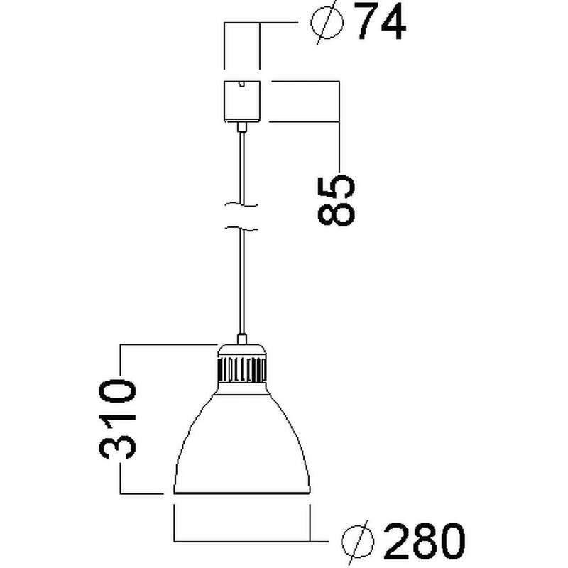 Glamox LED-Hängelampe L-1 Hängeleuchte Hängelampe Leuchte Lampe LED 4.000 K grau - 6040280