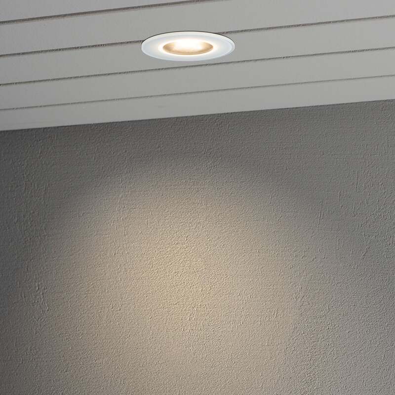 Konstsmide LED Einbauleuchte 7875 Außenbereich Lampe warmweiß IP44 Ø11cm weiß - 7318307875256