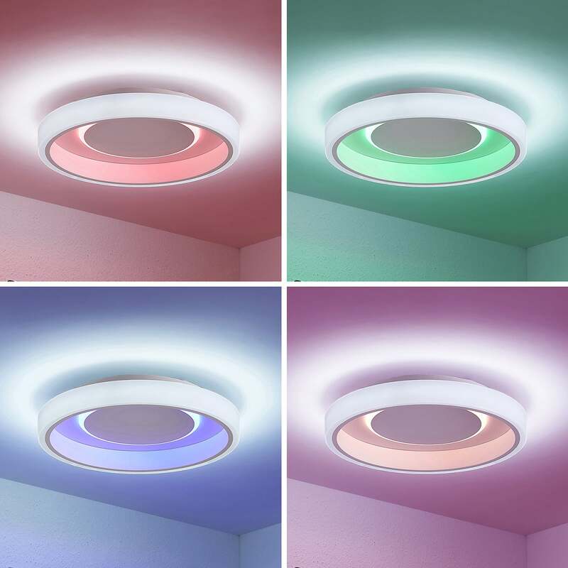 Lindby Deckenleuchte Wikani LED Lampe dimmbar RGB CCT weiß Ø 49 cm Fernbedienung - 4251096599374