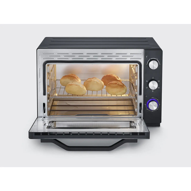 Severin 2073 Minibackofen 60 l mit Timer Grillfunktion Pizzastein schwarz - 4008146040443