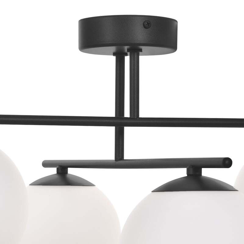Aurora Deckenleuchte Lampe schwarz Glas Ø 50 cm 4 flammig E14 SIEHE TEXT/FOTO327 - 5905563001387