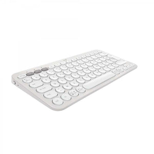 B-Ware Logitech Tastatur Keyboard Universal Bluetooth QWERTY US International Weiß Mini