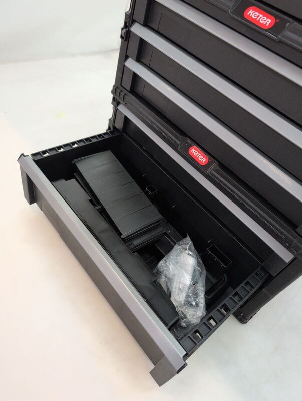 Keter Werkstattwagen schwarz 7 Schubladen Werkzeugwagen Handwerkzeug 60x38x83cm - 7290106925144