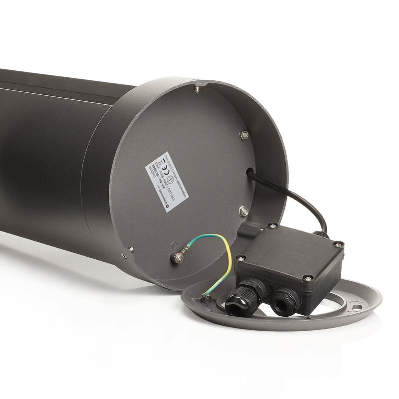 Lucande Pollerleuchte Dylen LED Gartenleuchte Außenlampe grau 80cm IP65 Metall - 4251096509243