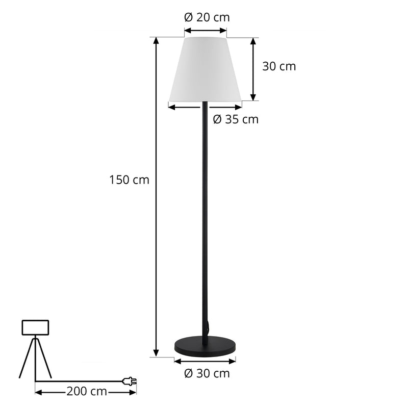 Lucande Außenleuchte Gartenleuchte Jaimy LED Pollerleuchte schwarz 150cm IP65 - 4251911764482