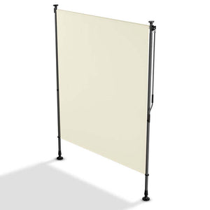 B-Ware Senkrechtmarkise Barbados Sichtschutz beige UV-beständig 150x310 cm verstellbar