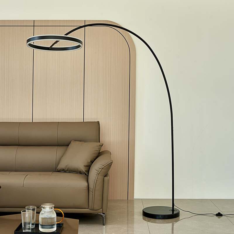 Lucande Stehleuchte Yekta LED dimmbar schwarz elegante Bogenlampe 183cm Höhe - 4251911761955