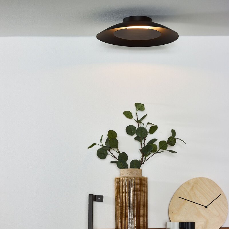Lucide LED-Deckenlampe Foskal in Schwarz Ø 34,5 cm Deckenlampe Deckenlicht LED - 5411212791504