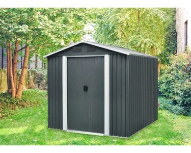 Pergart Metallgerätehaus Grau-Creme 3,66 m² Gartenhaus Aufbewahrung 206cm hoch - 4005717207441