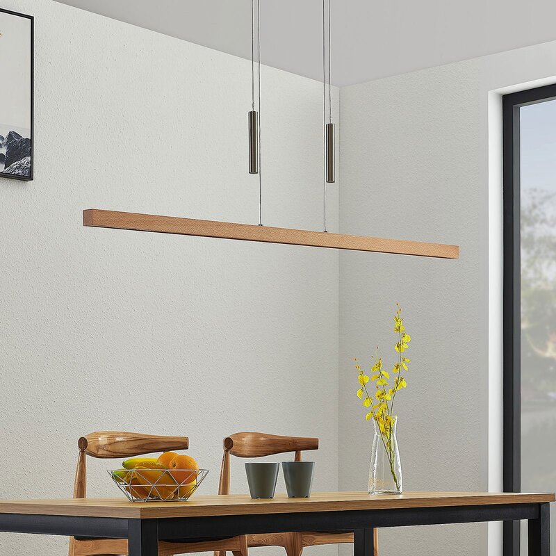 Lucande LED Hängeleuchte Pendelleuchte Tamlin Holz Buche natur Esszimmer Wohnzim - 4251096562507