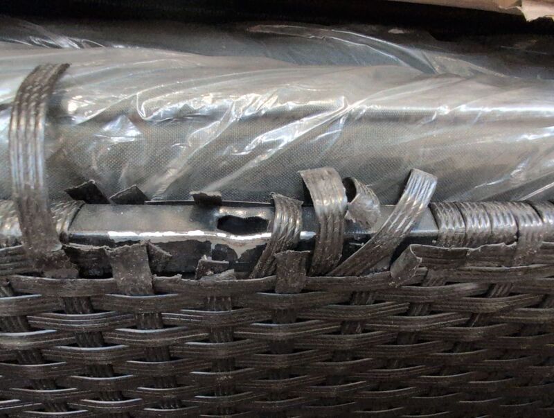 Faltbare Polyrattan Sonnenliege Lamia Relaxliege mit Kissen Schwarz Grau - 4262437181103