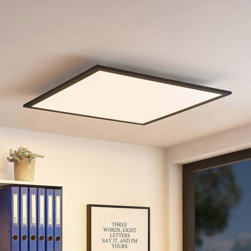 Lindby LED Deckenlampe Deckenleuchte Nelios Lampe Leuchte schwarz 62x62cm - 4251911738513