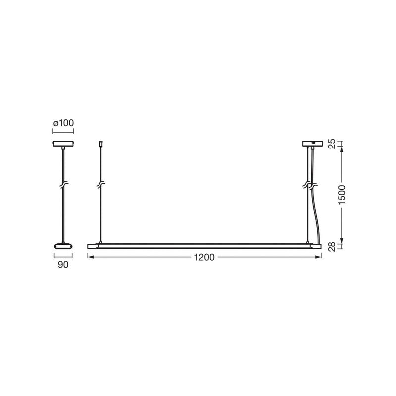 OSRAM LED Pendant Light Office Line Slab White 4,000 K DIM - 4099854464850