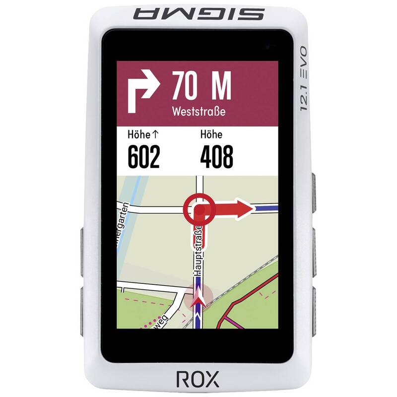 Sigma Fahrrad-Navi ROX 12.1 EVO Bluetooth GPS GLONASS Europa 3 Zoll 110g weiß - 4016224010431
