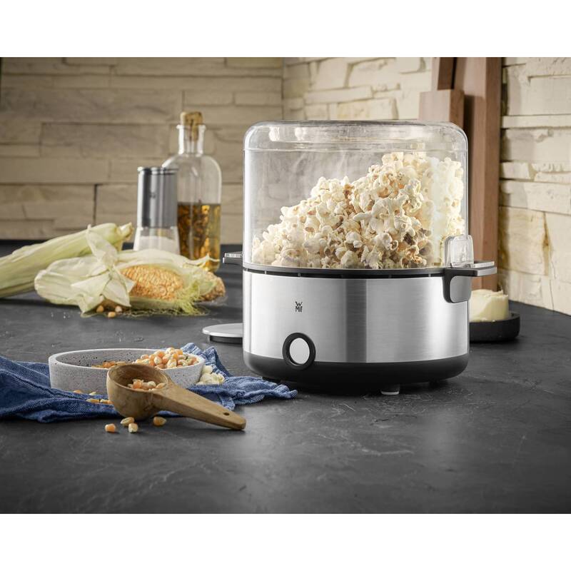 WMF Popcorn-Maker Küchenminis Edelstahl 250W 2,2l fettarm für Filmabende zuhause - 4211129140461