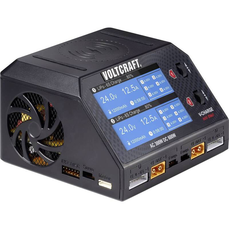 VOLTCRAFT V-Charge 600 DUO Modellbau-Ladegerät 16A LiPo LiHV LiIon LiFePO NiCd - 4053199995356