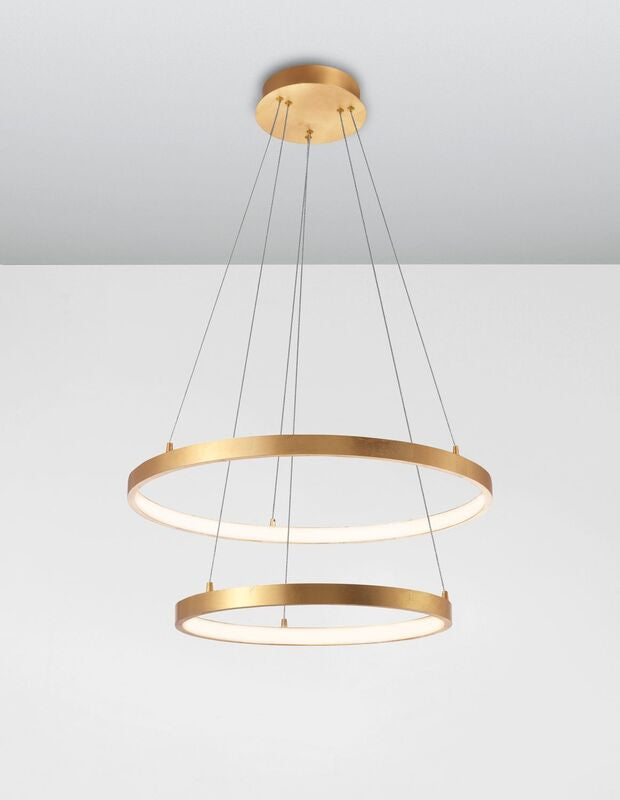 Nova Luce Pendelleuchte Hängeleuchte Leon LED Blattgold Warmweiß Ø 60 cm 67 W - 5212017411280
