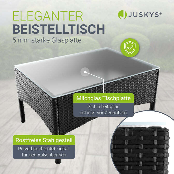 Polyrattan Gartenmöbelset Fort Myers 4-teiliges Möbelset für Terrasse schwarz - 4260565521419