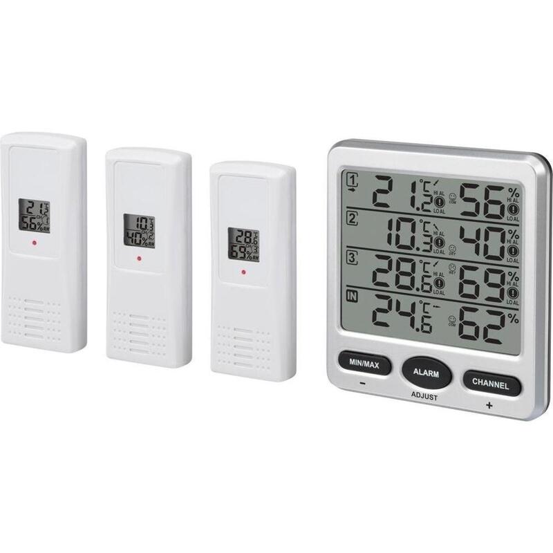 Renkforce Funk-Thermo-/Hygrometer Barometer Messgerät  Wettermessgerät Silber - 4016138997132