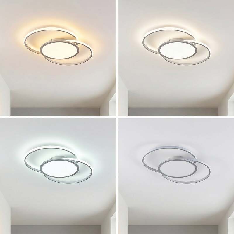 Lucande Deckenlampe Senne LED dimmbar CCT Wandleuchte silber Aluminium Eisen - 4251096597646