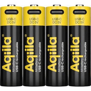 B-Ware Aqiila AA USB-C Akku Li-Ion 2000 mAh 1,5 V wiederaufladbar Energiequelle 4 Stück