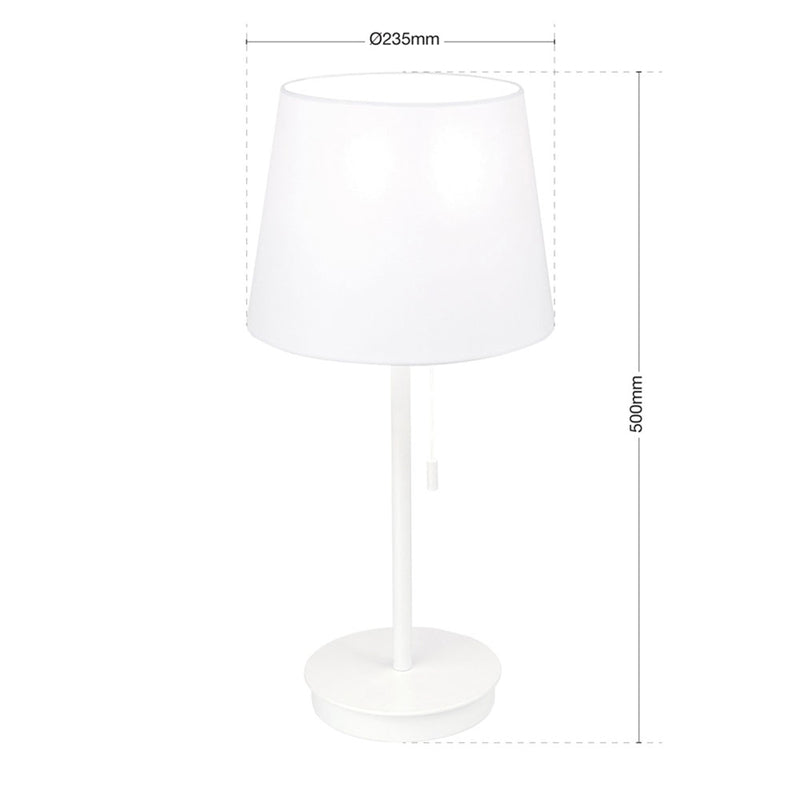 Orion Tischleuchte Ludwig USB Tischlampe Leuchte Lampe Stahl Leinen weiß 50cm - 9003090270286