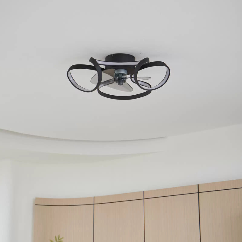 Lindby LED-Deckenventilator Lomata Deckenventilator Venti schwarz leise Ø 23 cm - 4251911780093