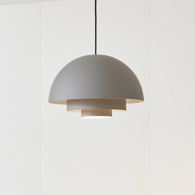 Lucande Pendelleuchte Hängeleuchte LED grau Aluminium Lampe Leuchte 40 cm - 4251911768305