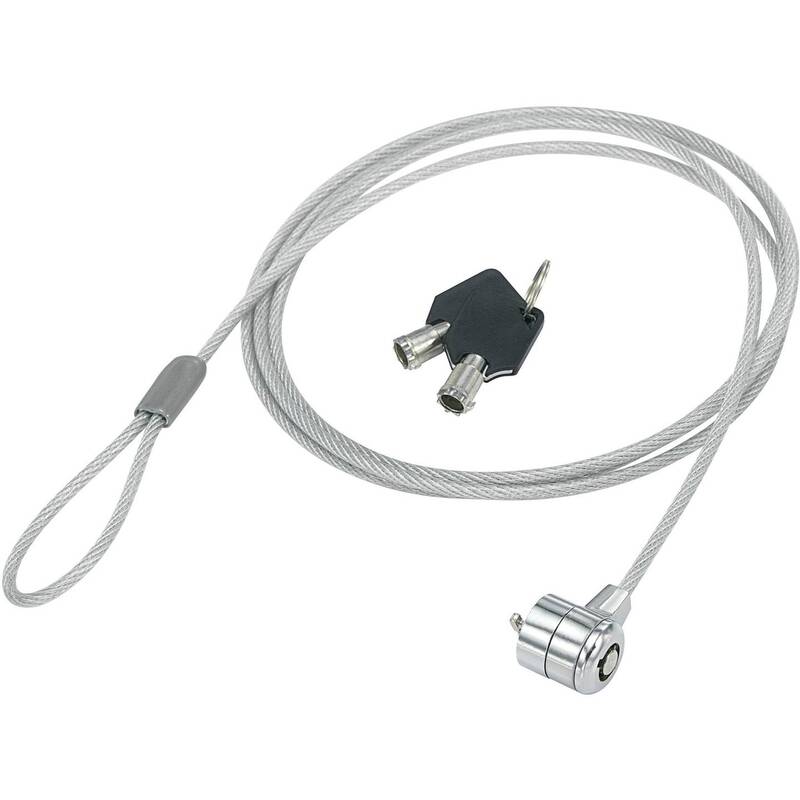 Renkforce Laptopschloss Schlüsselschloss 2 Schlüssel Kabelschloss 1500mm 5 STÜCK - 4064161189253