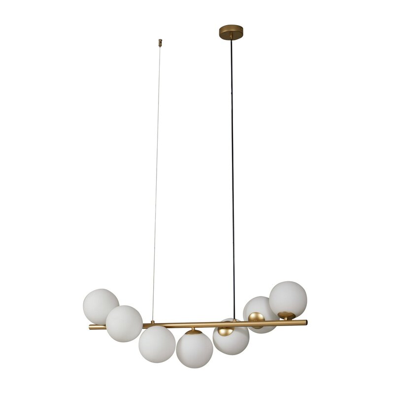 Lucande Hängeleuchte Isandro gold opal 7-flammig Deckenlampe Deckenleuchte Spot - 4251911786439