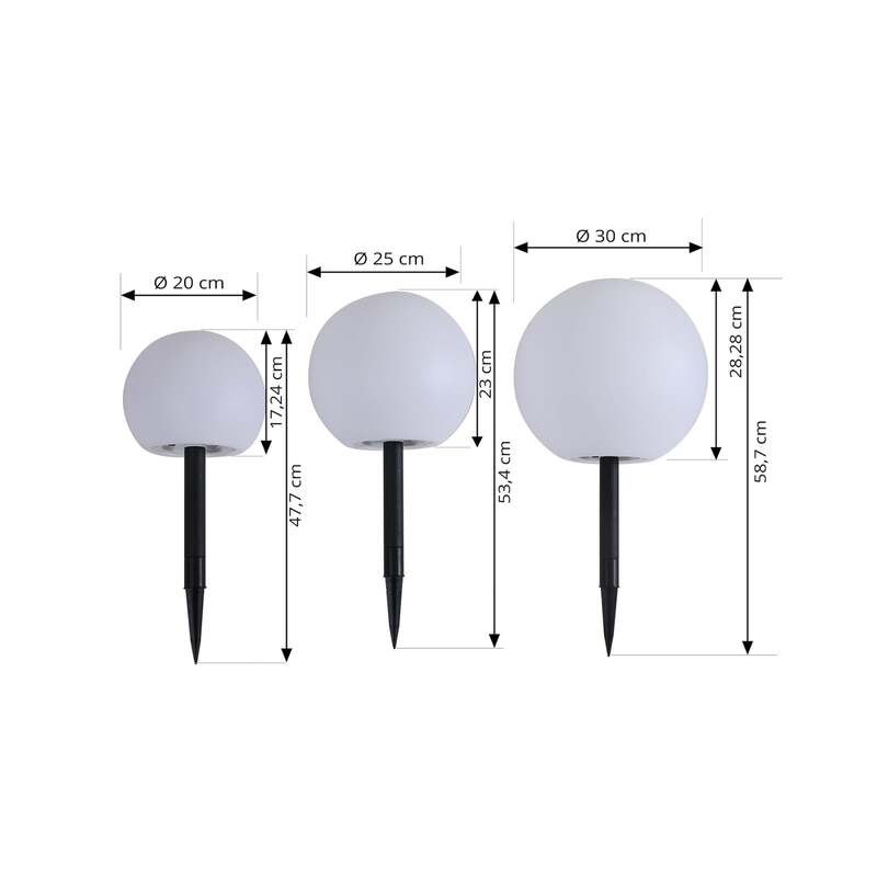 Lindby Solarlampen Außenleuchten Gartenkugeln LED Lampen Set weiß Kunststoff504 - 4251096525168