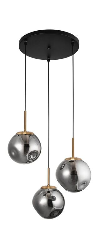 Nova Luce Pendelleuchte Hängeleuchte SPADA Gold E27 LED 3-flammig dimmbar Glas - 5212017420978