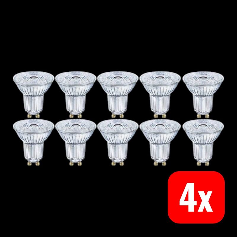 OSRAM GU10 Reflektor 4.3W LED Lampe warmweiß 10 Stück Ø50mm x L54mm EEK F - 4058075036680