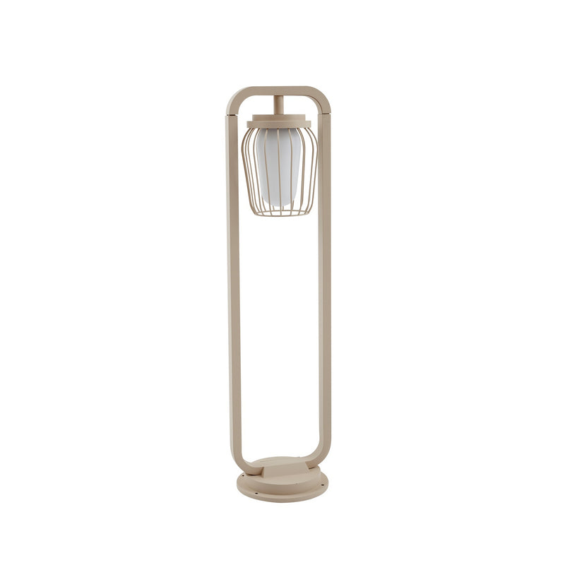 Lucande Wegeleuchte Chandan 90 cm beige Metall IP54 dimmbar E27 Leuchtmittel - 4251911799729