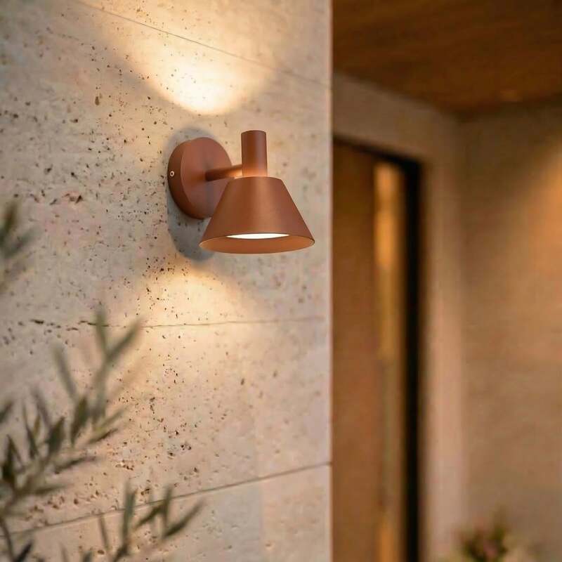 Lucande Außenwandleuchte Tabena LED Gartenleuchte Lampe braun IP54 16x17,5cm - 4255830908958