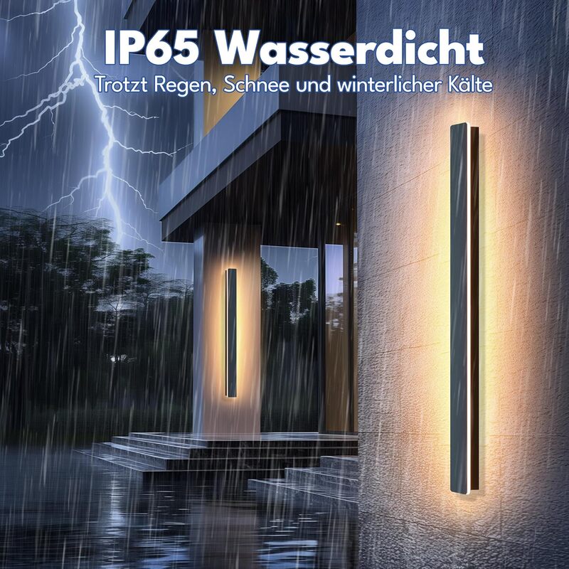 GSALDY Wandleuchte Wandlampe Außenleuchte LED Schwarz Metall 100 cm SIEHE TEXT - 0788081217530