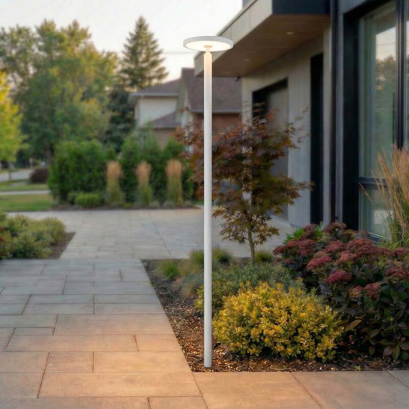 Lucande Außenleuchte Gartenleuchte Akito LED Lampe 260cm IP54 weiß Aluminium - 4255830911484