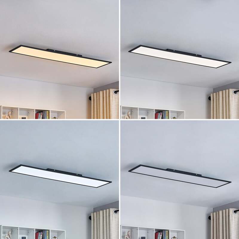 Lindby LED-Panel Lamin schwarz 120 cm CCT Remote Deckenpanel Deckenlicht Spot - 4251911765908