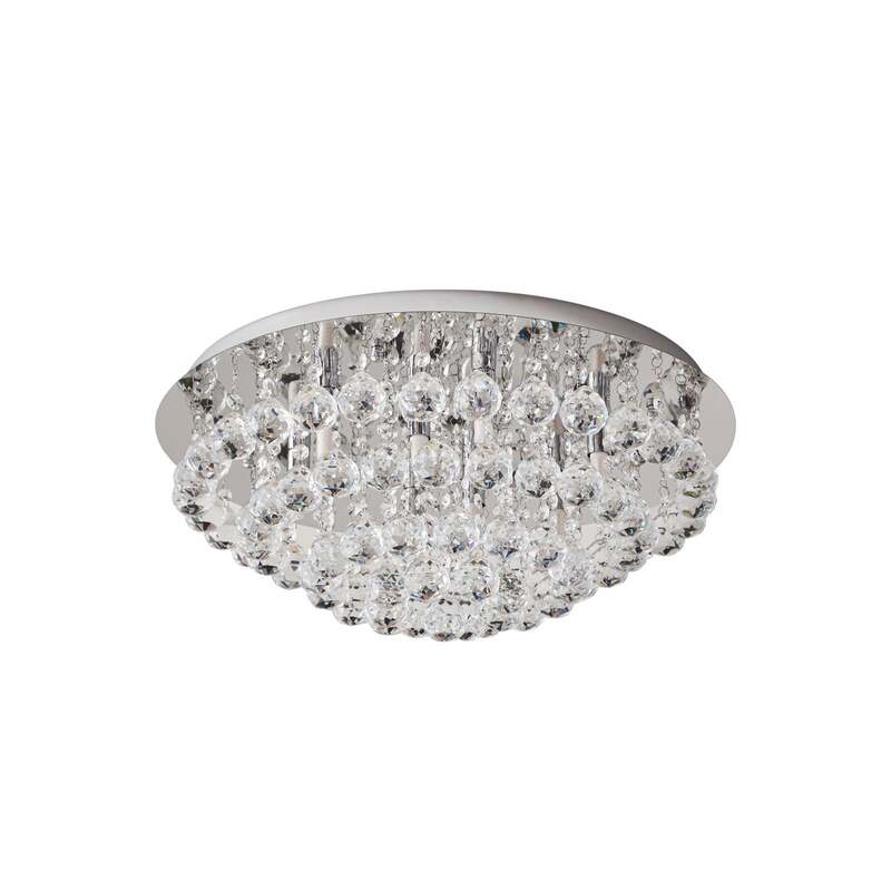 Lindby Deckenleuchte Antonino LED Kristall Deckenlampe dimmbar chrom Ø55cm 8-flg - 4251096590043