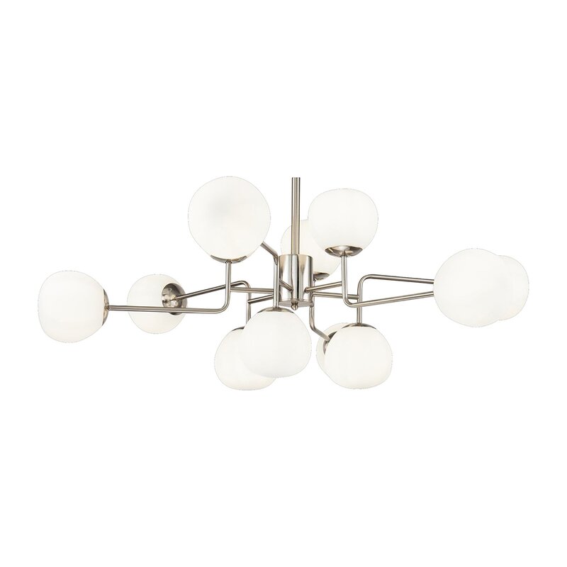 Maytoni Kronleuchter Hängelampe Erich Glas Metall 12-flammig SIEHE TEXT/FOTO - 4251110026848